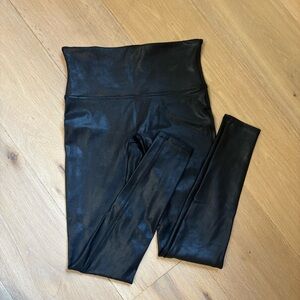 Spanx Faux leather Black High-Waisted Leggings large
